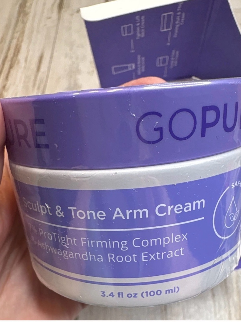 goPure Sculpt & Tone Arm Cream Firming 3.4 fl oz 7% ProTight Ashwagandha - Picture 7 of 14